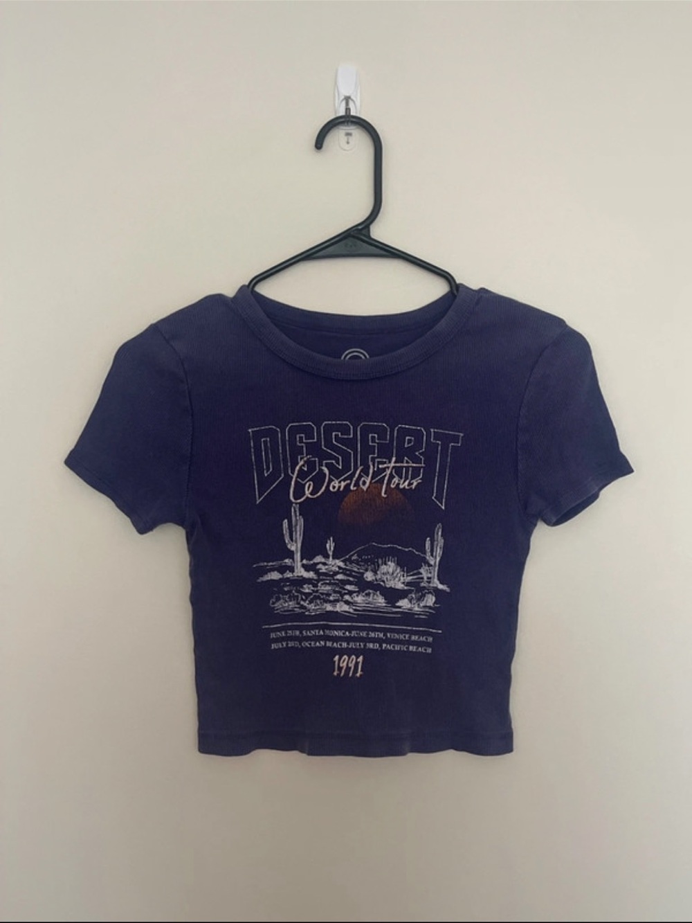 Desert World Tour Cropped Graphic Tee Purple Size XS